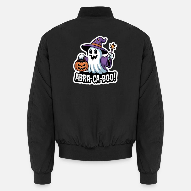 Wizard Boo – Spooky Cute Halloween Ghost wand Unisex Bomberjacke