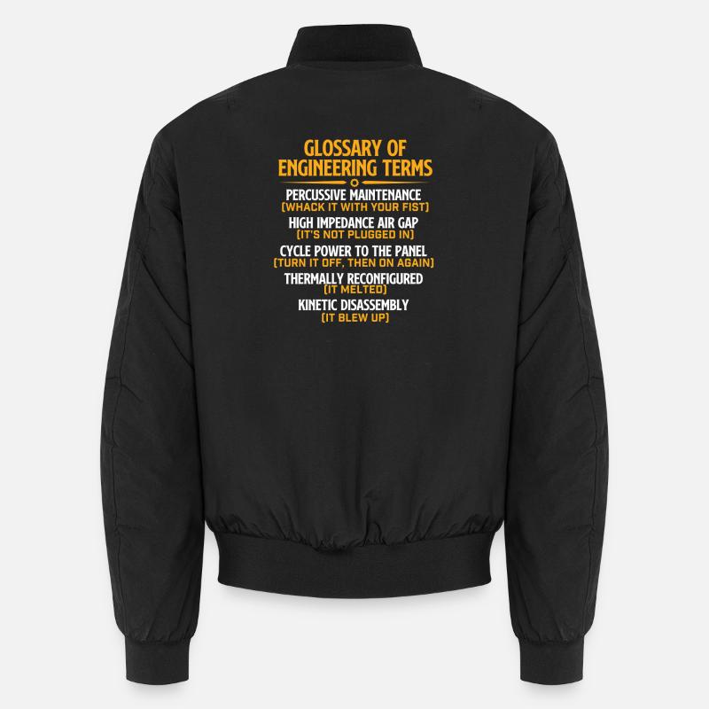 Glossar der technischen Begriffe Lustige Mechanik Unisex Bomberjacke