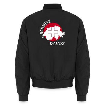 Davos - Unisex Bomberjacke - Schwarz - Hinten - AI Model Male 185 light (185cm)