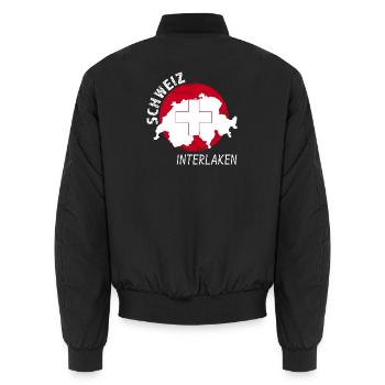 Interlaken - Unisex Bomberjacke - Schwarz - Hinten - AI Model Male 185 light (185cm)