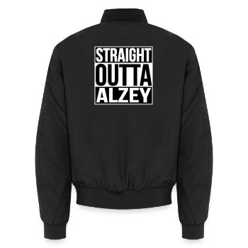 Straight Outta Alzey - Unisex Bomberjacke - Schwarz - Hinten - AI Model Male 185 light (185cm)