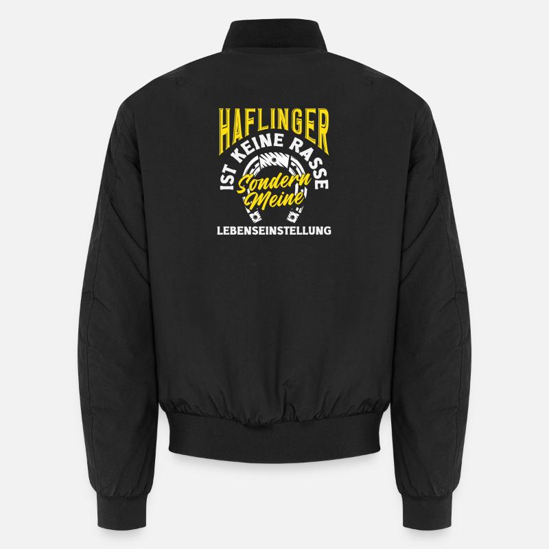Haflinger Pony Reiten Lebenseinstellung Rasse Unisex Bomberjacke