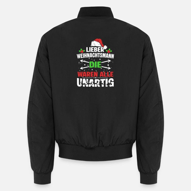 Lieber Weihnachtsmann Unartig - Unisex Bomberjacke - Schwarz