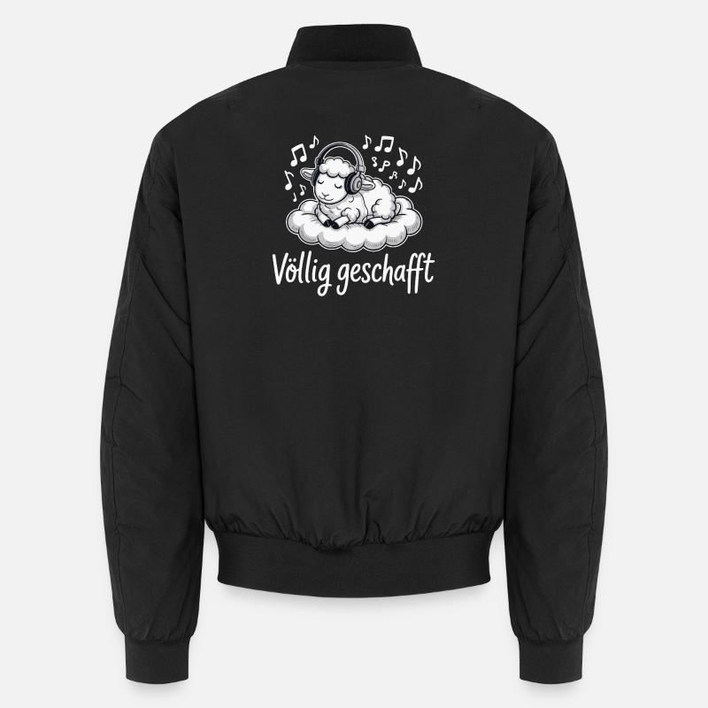 Completely done sheep design - Unisex Bomber Jacket - black