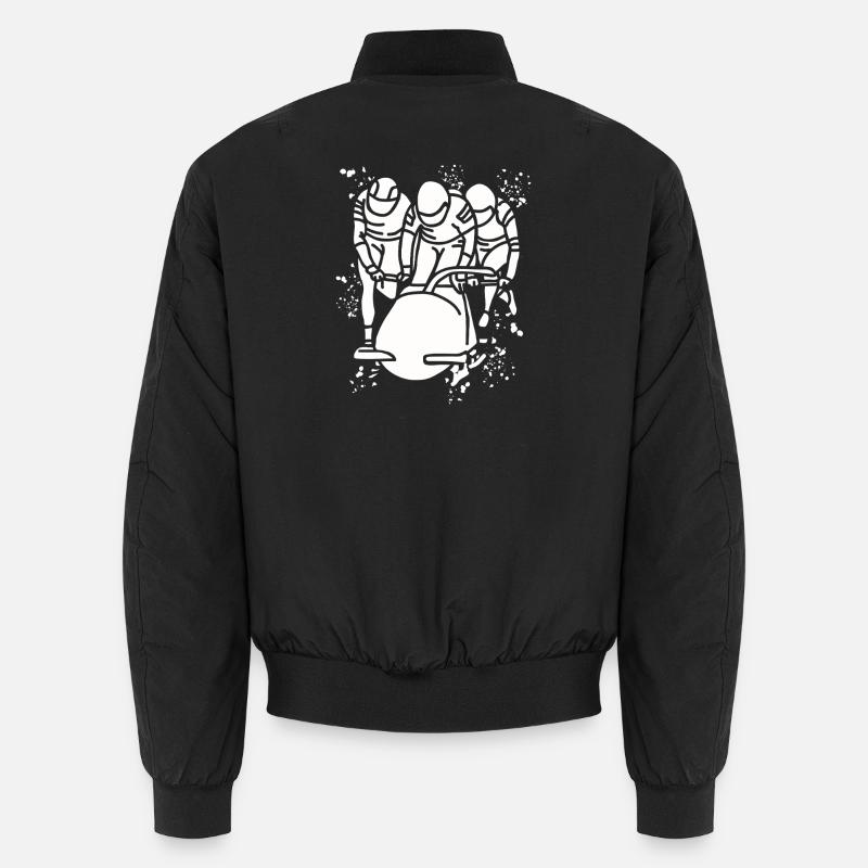 Bobfahrer Bobschlitten Viererbob - Unisex Bomberjacke - Schwarz