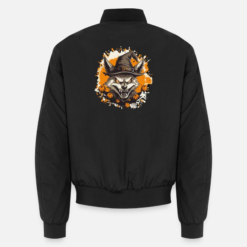 Waldwolf mit Halloweenhut - Unisex Bomberjacke - Schwarz