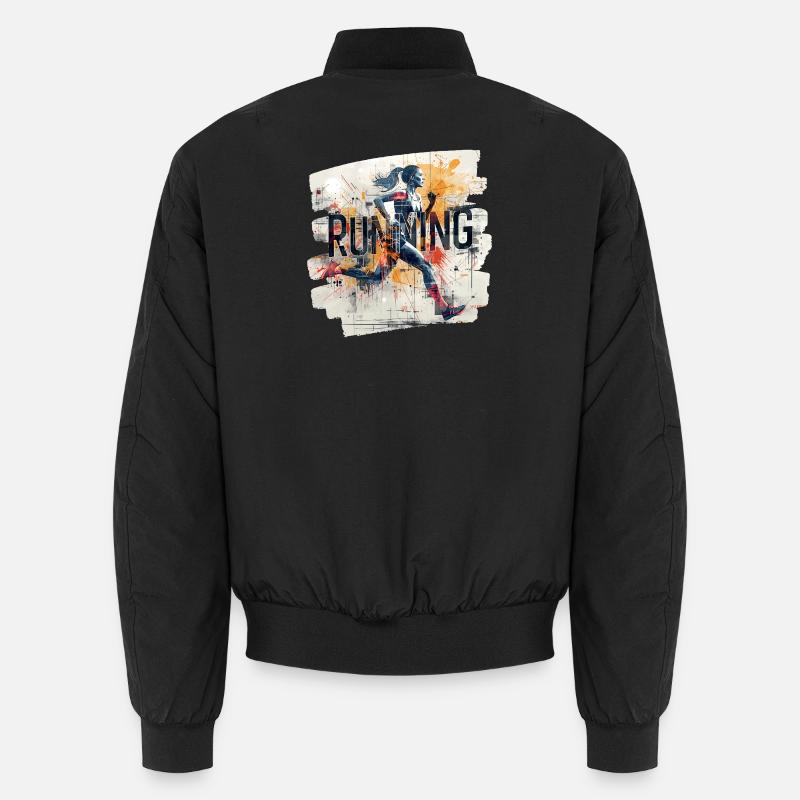 🏃 ♀️ Running – energy in motion - Unisex Bomber Jacket - black