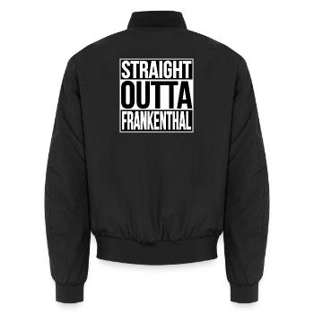 STRAIGHT OUTTA FRANKENTHAL - Unisex Bomberjacke - Schwarz - Hinten - AI Model Male 185 light (185cm)