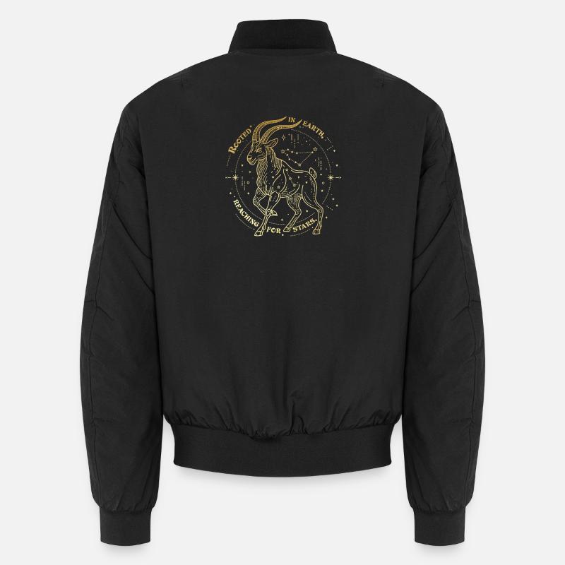 Steinbock Sternzeichen Geschenk – Erde & Sterne Design Unisex Bomberjacke