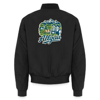 Allgäu Alpen Landschaft - Unisex Bomberjacke - Schwarz - Hinten - AI Model Male 185 light (185cm)
