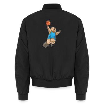 Beaver Basketball Player Basketball Sports - Unisex Bomber Jacket - black - Back - AI Model Male 185 light (185cm)