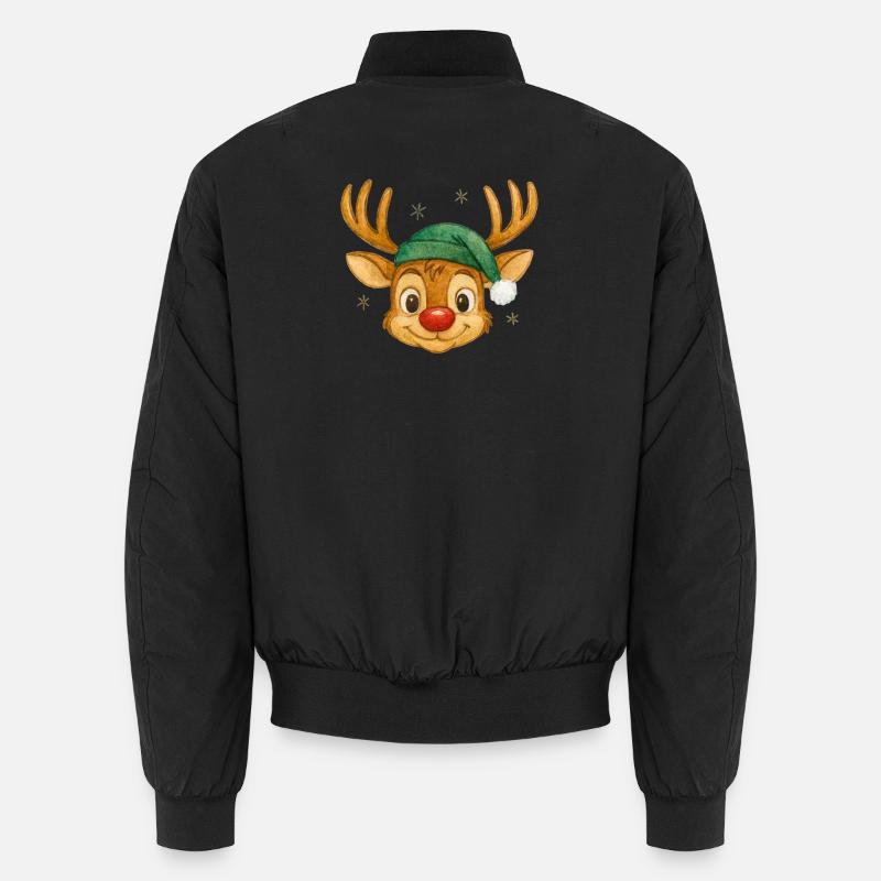 Renne avec chapeau de Père Noël Bomber unisexe