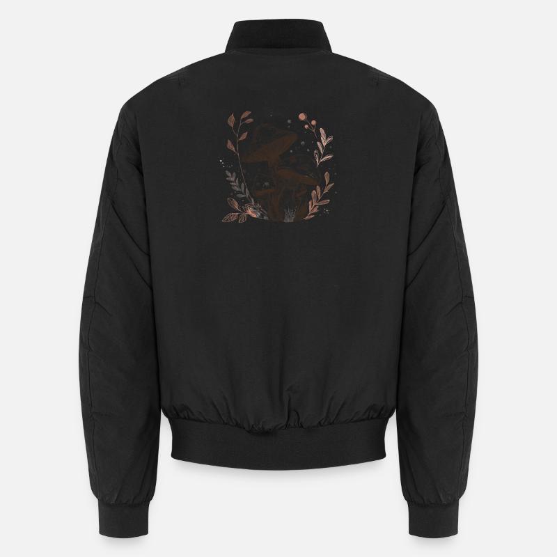 mushroom, mushroom picker, picking Unisex Bomber Jacket