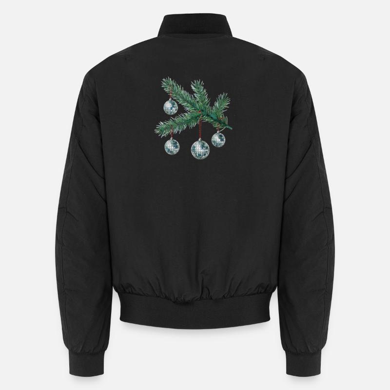 Discoballs on the Christmas tree - Unisex Bomber Jacket - black