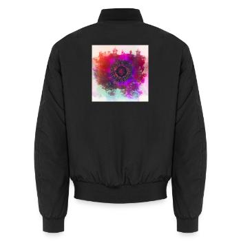 Abstract poppy - Unisex Bomberjacke - Schwarz - Hinten - AI Model Male 185 light (185cm)