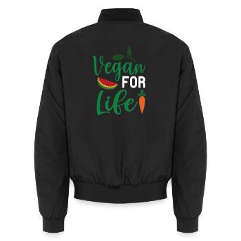 Végétalien pour la vie - Bomber unisexe - noir - Dos - AI Model Male 185 light (185cm)