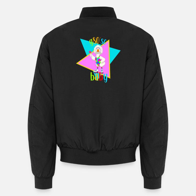 Gans im 80er Retro Rollschuh Look - Unisex Bomberjacke - Schwarz