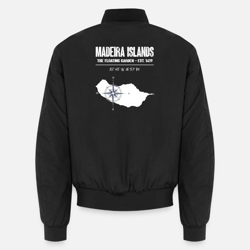 Madeira Islands Compass Vintage Unisex Bomber Jacket