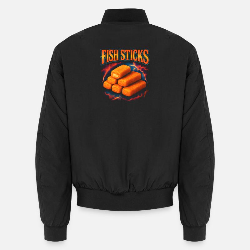 Bâtonnets de poisson Nourriture préférée Bizarre des années 90 Poissons Studs Bomber unisexe