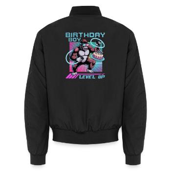 Birthday Gamer VR - Unisex Bomberjacke - Schwarz - Hinten - AI Model Male 185 light (185cm)