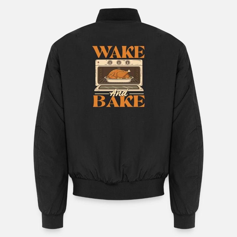 Wake And Bake Lustiges Thanksgiving Herbst-Style Unisex Bomberjacke