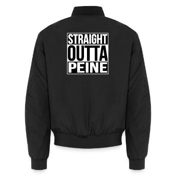 STRAIGHT OUTTA PEINE - Unisex Bomberjacke - Schwarz - Hinten - AI Model Male 185 light (185cm)