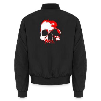 Red Skull Contrast - Unisex Bomber Jacket - black - Back - AI Model Male 185 light (185cm)