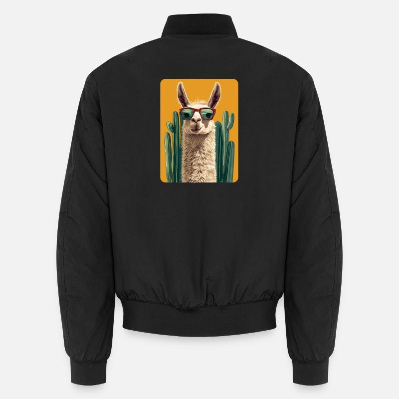 Lama - Unisex Bomberjacke - Schwarz