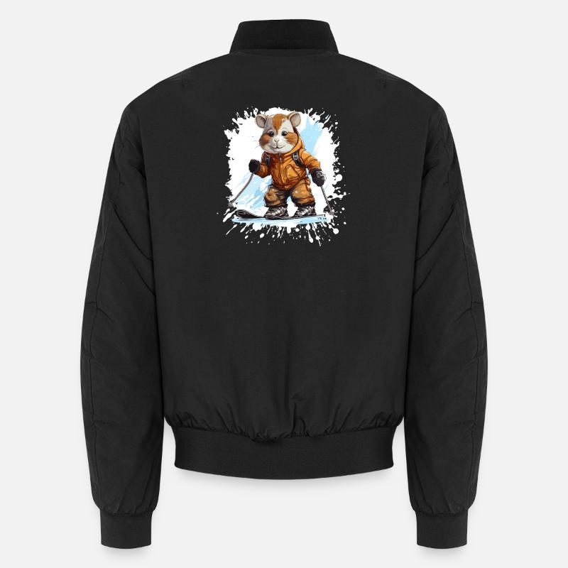 Horse Ski Skiing - Unisex Bomber Jacket - black