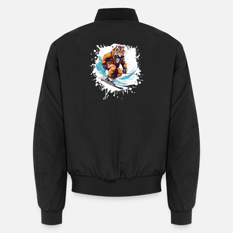 Tiger Ski Skiing - Unisex Bomber Jacket - black
