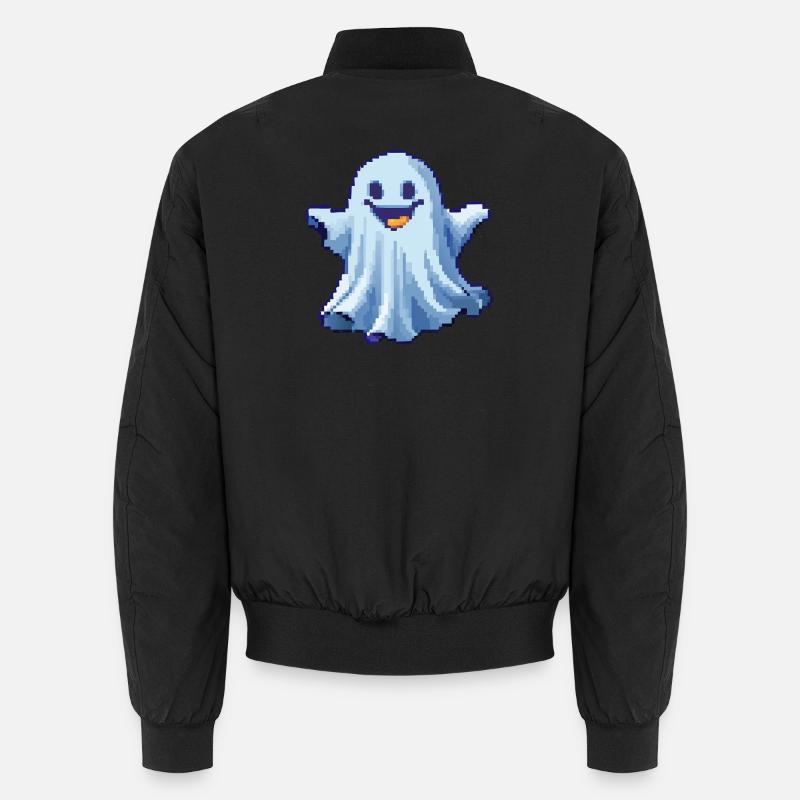 Pixel Ghost: Pixelated Friendly Spirit - Bomber unisexe - noir