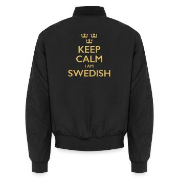 Swedish Sweden Schweden - Unisex Bomberjacke - Schwarz - Hinten - AI Model Male 185 light (185cm)