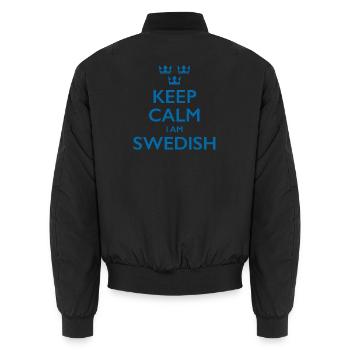 Swedish Sweden Schweden - Unisex Bomberjacke - Schwarz - Hinten - AI Model Male 185 light (185cm)