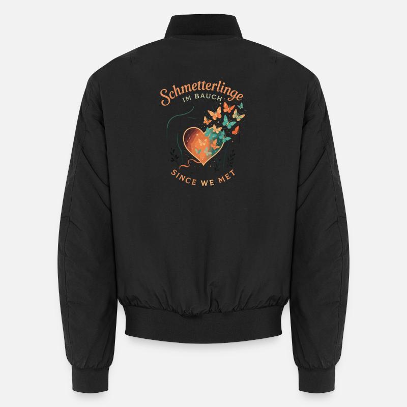 Schmetterlinge im Bauch Love Design - Unisex Bomberjacke - Schwarz