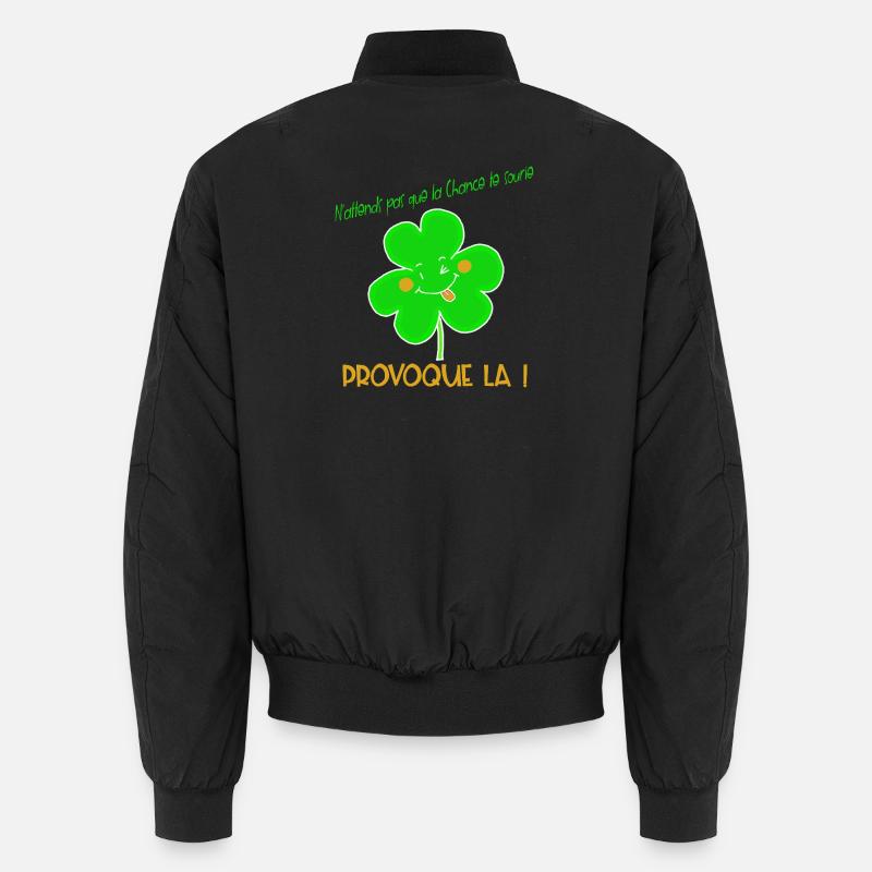 Trèfle Provoque la Chance Joyeuse - Bomber unisexe - noir