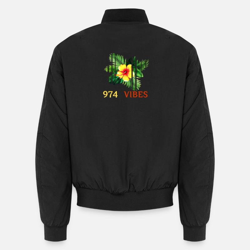 Tropical Hibiscus 974 Vibes - Unisex Bomber Jacket - black