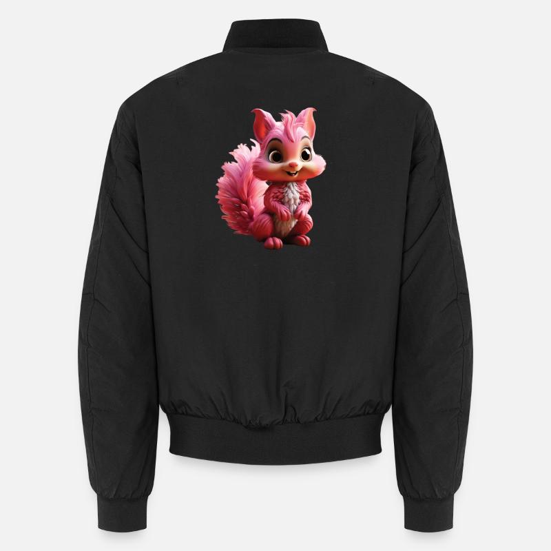 Niedliches pinkes Eichhörnchen – Cartoon Style Unisex Bomberjacke