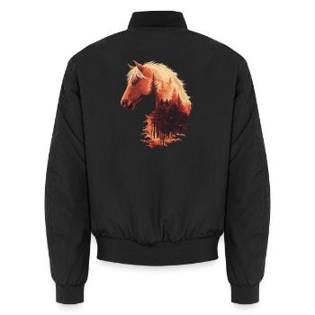 Cheval d'automne - Bomber unisexe - noir - Dos - AI Model Male 185 light (185cm)