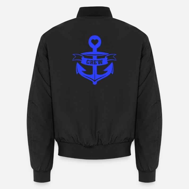 Heart Anchor Crew Emblem - Unisex Bomber Jacket - black