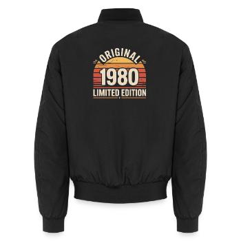 Original 1980 Edition Limitée - Bomber unisexe - noir - Dos - AI Model Male 185 light (185cm)