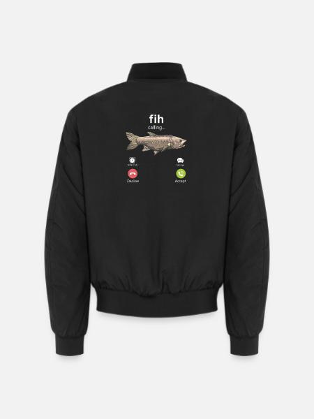Fih Calling Lustiges Männerangeln Internet Meme Fi - Unisex Bomberjacke - Schwarz