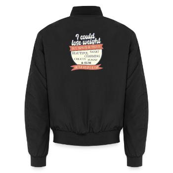 Je pourrais perdre du poids, mais ce serait injuste - Bomber unisexe - noir - Dos - AI Model Male 185 light (185cm)