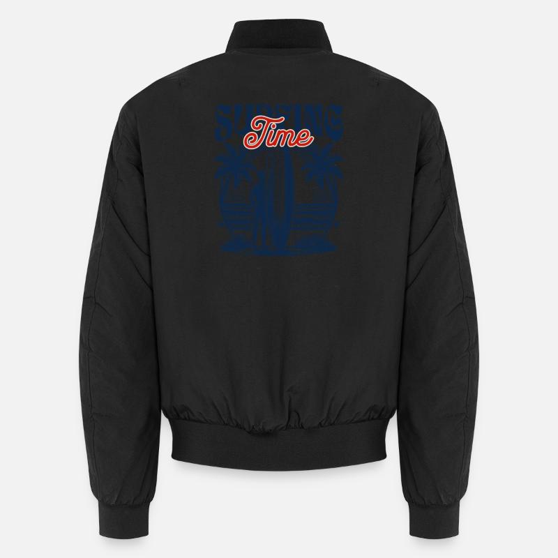 Surfing Time - Unisex Bomber Jacket - black