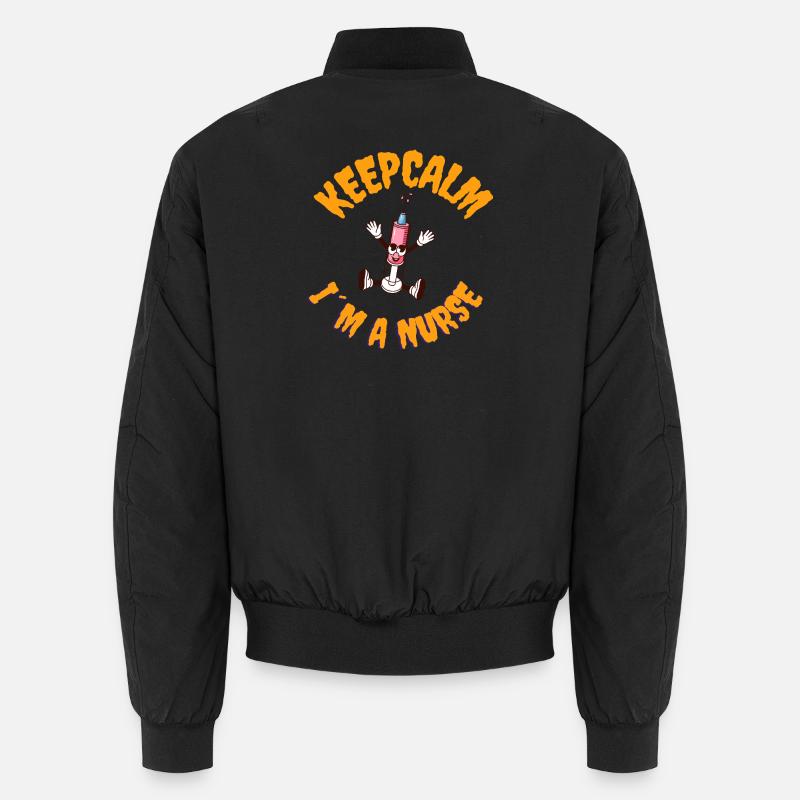 Stay calm, I'm a caregiver - Unisex Bomber Jacket - black