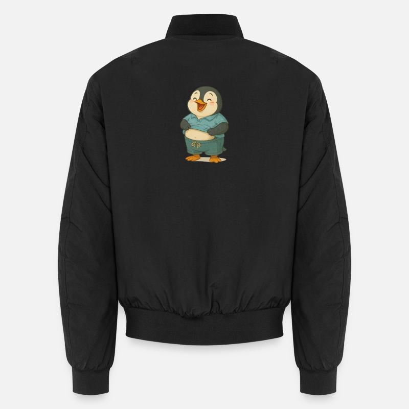 Fröhlicher Pinguin mit Bauch Unisex Bomberjacke
