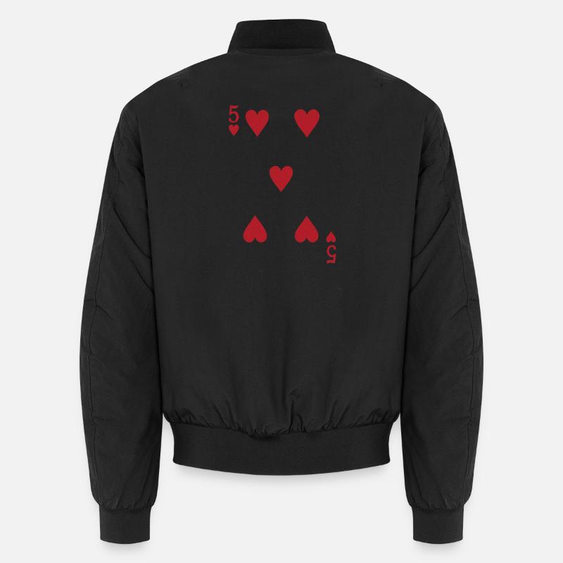 Five Hearts Double Head Card Rome Poker Unisex Bomber Jacket