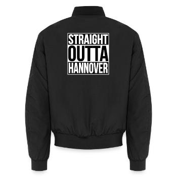 Tout droit sorti de Hanovre - Bomber unisexe - noir - Dos - AI Model Male 185 light (185cm)