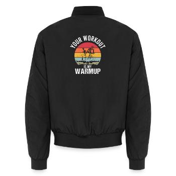 Triathlon Schwimmen Radfahren Laufen Vintage Sport - Unisex Bomberjacke - Schwarz - Hinten - AI Model Male 185 light (185cm)