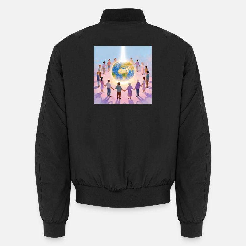 Earth surrounded by community Unisex Bomber Jacket