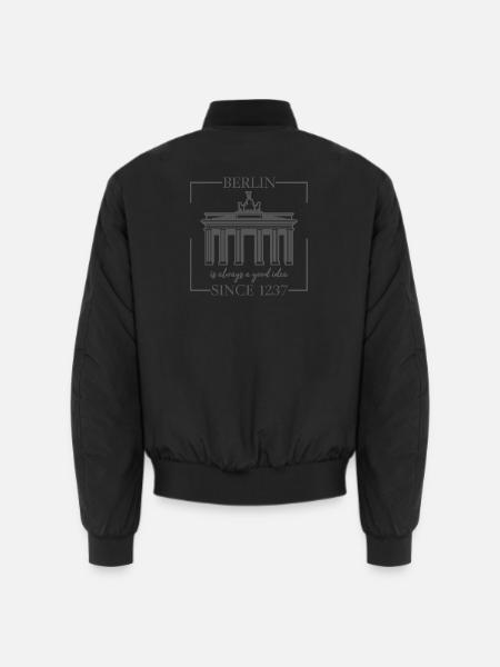 Berlin Brandenburger Tor -  Bundeshauptstad Berlin - Unisex Bomberjacke - Schwarz